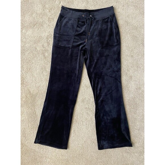 Green Tea Pants - Green Tea High Rise Pants Black Y2K Velour Luxe Stretch Pants Women’s Size L